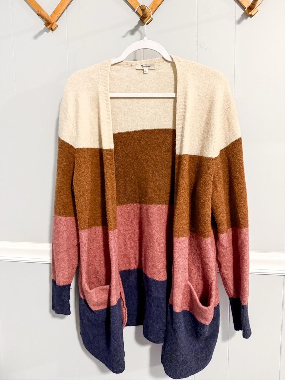 Madewell Kent Striped Colorblock Cardigan Sweater in Coziest Yarn - Picture 9 of 11